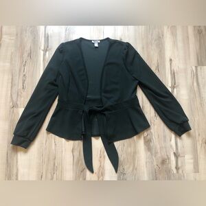 Revamped Forest Green Blazer with Tie Up Front